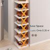 Tall Shoe Rack, Shoes Rack for Entrance, Multi-Layer Stackable Shoe Rack, Foldable Shoe Rack, Narrow Shoe Rack for Space Saving Shoe Storage, DIY Combination, Toolless Installation view 3