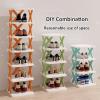 Tall Shoe Rack, Shoes Rack for Entrance, Multi-Layer Stackable Shoe Rack, Foldable Shoe Rack, Narrow Shoe Rack for Space Saving Shoe Storage, DIY Combination, Toolless Installation view 4