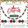 Briwooody 3 Pcs 9 Ft Christmas Pom Pom Garland 123 Ball Hanging Felt Ball Pompom Bead Ornament String Banner Garland for Wall Christmas Tree Indoor Home Room Decoration(Red White Green) view 2