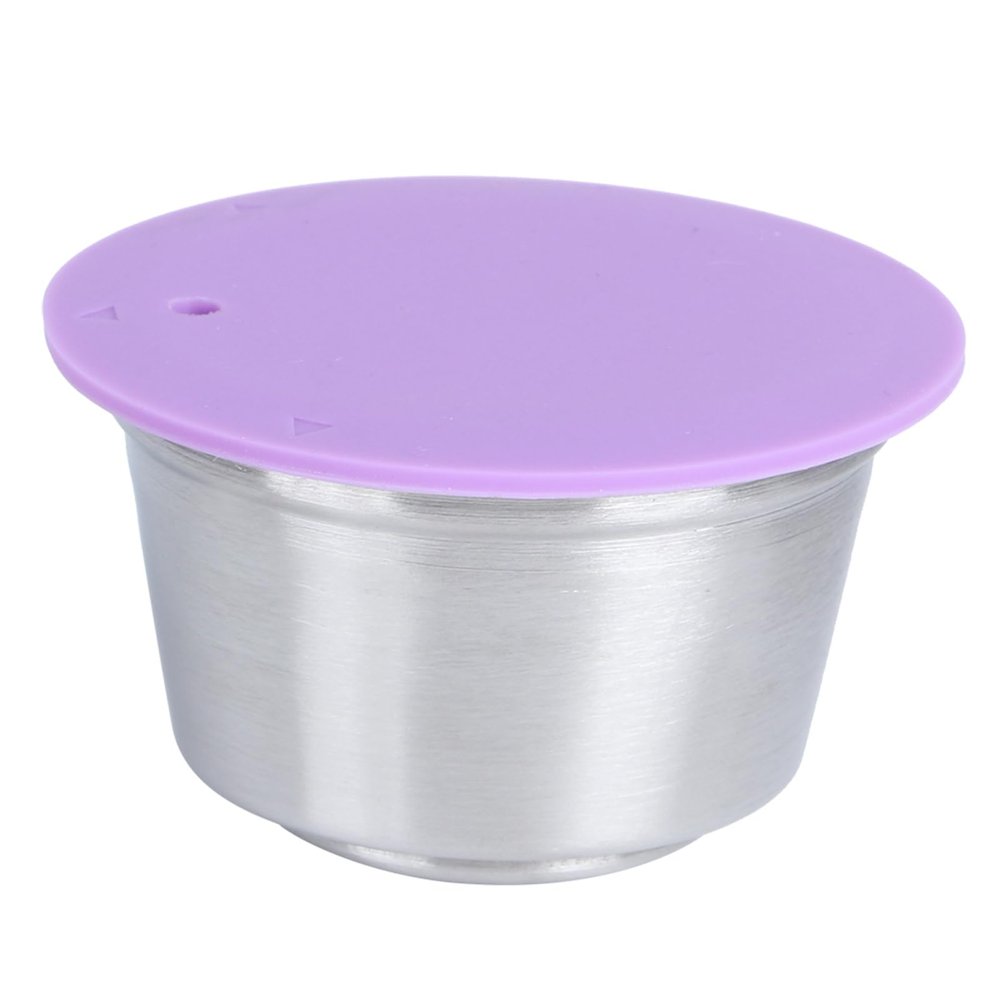 Stainless Steel Reusable Coffee Capsule Cup High Filtering Accuracy for Coffee Lovers (Violet)