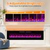 Tangkula 72 Inches Electric Fireplace Inserts,5100 BTU 3.19 Inches Ultra Thin Recessed and Wall Mounted Fire Place with 12 Flames and Amber Bed Colors,5 Color Speed and Brightness,12 H Timer view 3