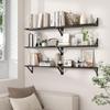 Axeman 55 Inch Floating Shelves | 8 Inch Deep Black Wall Shelves Set of 2 | 55" W x 8" D Rustic Black Wood Shelves for Bathroom Kitchen Living Room view 2