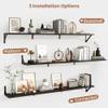Axeman 55 Inch Floating Shelves | 8 Inch Deep Black Wall Shelves Set of 2 | 55" W x 8" D Rustic Black Wood Shelves for Bathroom Kitchen Living Room view 3