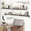 Axeman 55 Inch Floating Shelves | 8 Inch Deep Black Wall Shelves Set of 2 | 55" W x 8" D Rustic Black Wood Shelves for Bathroom Kitchen Living Room view 4