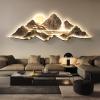 SUZEPER Large 3D Wall Art Decor Modern Wall Art Handmade Wall Sculpture with Lighting Strip Oriental Decor Traditional Chinese Welcoming Wall Hanging Painting Home Decor(59''x19.7''/150x50cm, D) view 1
