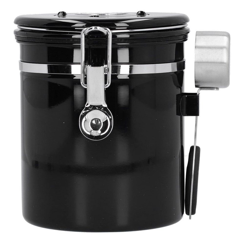 1.5L Coffee Beans Sealing Coffee Beans Jar, Sealing Container Coffee Beans Jar, Sealing Container Jar Canister Container 304 Stainless Steel with Exhaust Valve and Spoon for Home
