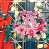 HOLIDYOYO 30cm Christmas Pine Wreath Home Decor Pendant Artificial Wreath Berry Ball Bow for Wall Door Window view 4