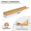 Fun Memories Picture Ledge Shelves Set of 2, 36 Inch Rustic Wall Mounted Floating Shelves with Lip for Home Storage and Dcor in Bathroom, Kitchen, Nursery, Bedroom, Living Room, Oak view 2