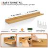 Fun Memories Picture Ledge Shelves Set of 2, 36 Inch Rustic Wall Mounted Floating Shelves with Lip for Home Storage and Dcor in Bathroom, Kitchen, Nursery, Bedroom, Living Room, Oak view 3
