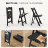 VINGLI Resin Folding Chairs with Cushion, Foldable Plastic Chair with Comfortable Padded Seats, Perfect for Event Party Indoor Outdoor, Black, 8 PC view 3
