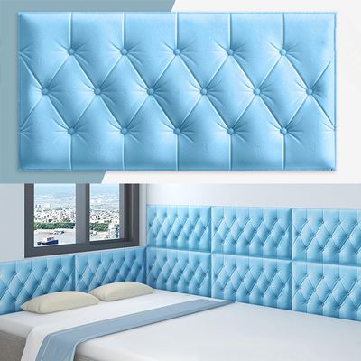 Thickness 8Mm Peel and Stick Headboard Upholstered Wall Panels, 3D Anti-Collision Soundproof Self-Adhesive Wall Panel for Bedroom Playroom Wall Protection,D,11.8in x 23.6in 6PCS