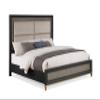Beautiful 1Pc Black Brown Finish Queen Size Panel Bed Solid Wood Wooden Bedroom Furniture view 3