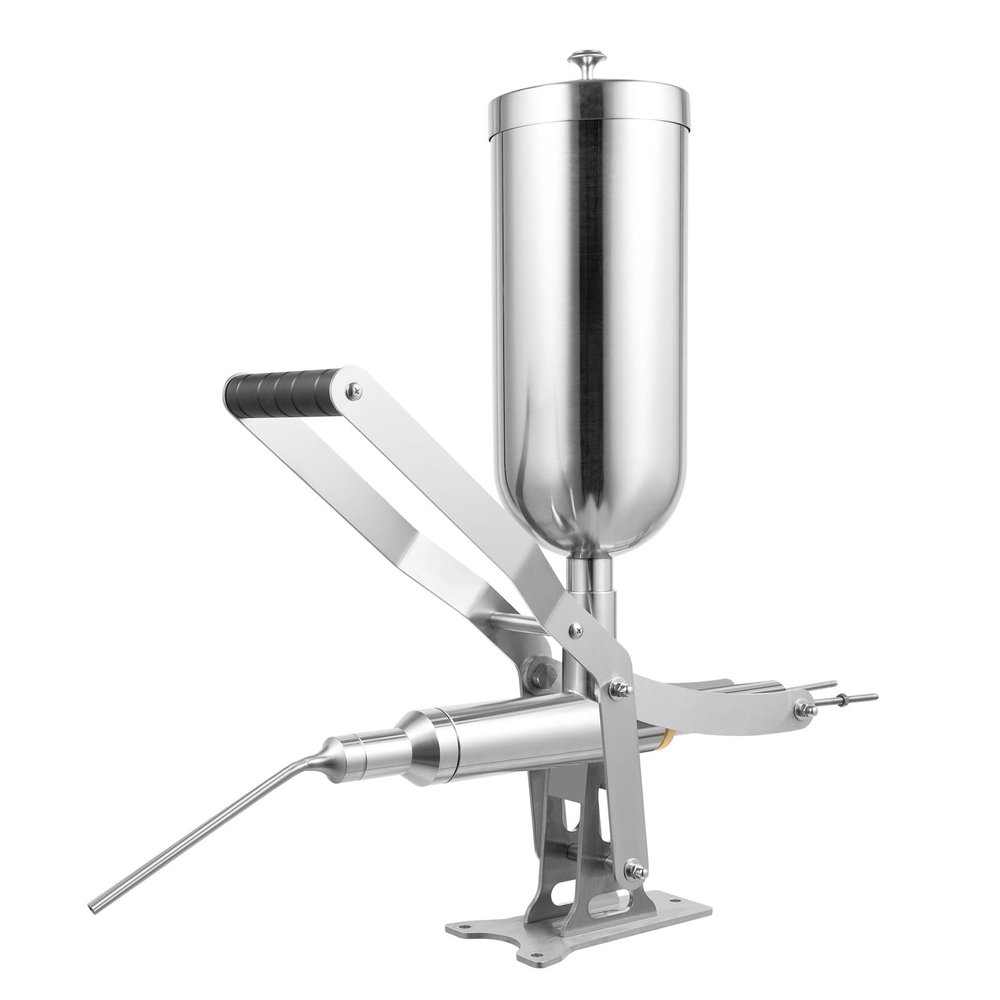 Liffshsy Churro Maker Manual Donut-Filling Machine, 5L Stainless Steel Doughnut Filler with Long and Short Nozzle, Fruit Donut Filling Machine for Kitchens