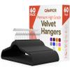 Black Velvet Hangers 60 Pack  360 Swivel Hook, Non-Slip and Space Saving Hangers, Heavy-Duty 11 lbs Weight Capacity - Smooth Velvet Finish for Crease-Free Clothes and Effortless Closet Organization view 1