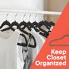 Black Velvet Hangers 60 Pack  360 Swivel Hook, Non-Slip and Space Saving Hangers, Heavy-Duty 11 lbs Weight Capacity - Smooth Velvet Finish for Crease-Free Clothes and Effortless Closet Organization view 3