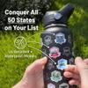 BlueTrail 50 States Water Bottle with Stickers - 32 oz Insulated Stainless Steel, Upgraded Leak-Proof Lid, UV & Waterproof Permanent Stickers, Laser Engraved 50 States of the USA (Pale Mint) view 4