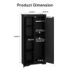 FiveWillowise Tall Storage Cabinet with Adjustable Shelves, Farmhouse Pantry Organize with 2 Barn Doors, Large Freestanding Cabinet for Kitchen, Garage, Basement, Living, Utility Room, Black view 2