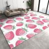 2x4 Runner Rug 3D Pink Strawberry Rugs for Entryway, Cute Fresh Fruit Irregular Washable Kitchen Rugs Soft Non Slip Anti Fatigue for Sink Laundry Indoor Hallways view 1