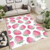 2x4 Runner Rug 3D Pink Strawberry Rugs for Entryway, Cute Fresh Fruit Irregular Washable Kitchen Rugs Soft Non Slip Anti Fatigue for Sink Laundry Indoor Hallways view 3