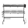 Geschirr Abtropfgestell ber Sple,2 Ebenen Abtropfstnder,Rostfreie Geschirr Abtropfgitter Abtropfschale Kchen Organizer mit Utensilienhalter, Schneidebretthalter, Messerblock, Schwarz, Lnge 82cm view 3