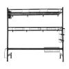 Geschirr Abtropfgestell ber Sple,2 Ebenen Abtropfstnder,Rostfreie Geschirr Abtropfgitter Abtropfschale Kchen Organizer mit Utensilienhalter, Schneidebretthalter, Messerblock, Schwarz, Lnge 82cm view 4