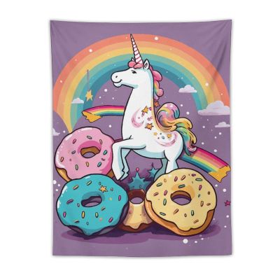 VTCTOASY Tapestry Wall Hanging for Living Room Decorates Wall Tapestries Unicorns Doughnut Rainbow Tapestries Wall Decoration for Bedroom Aesthetic Decor Wall Hanging