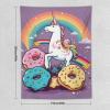 VTCTOASY Tapestry Wall Hanging for Living Room Decorates Wall Tapestries Unicorns Doughnut Rainbow Tapestries Wall Decoration for Bedroom Aesthetic Decor Wall Hanging view 2
