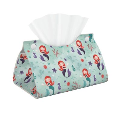 Beautiful Mermaid Tissue Box Cover 7.9X4.9X4.5'' Long Tissue Cube Box Organizer for Bathroom Vanity Countertop Office