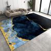 3x4 Rugs for Entryway Modern Abstract Marble Low Pile Area Rug, Gold-Plated Blue-Black Gradient Retro Kids Bedroom Rug Soft for Coffee Shop Living Room Under Table Game Room view 1