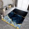 3x4 Rugs for Entryway Modern Abstract Marble Low Pile Area Rug, Gold-Plated Blue-Black Gradient Retro Kids Bedroom Rug Soft for Coffee Shop Living Room Under Table Game Room view 3