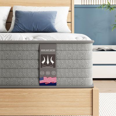 California King Mattress 12 Inch, Gel Memory Foam Mattresses, Hybrid Mattress in a Box with Pocket Spring, Comfortable Medium Firm Mattresses, Motion Isolation, Pressure Relief, CertiPUR-US Certified