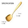 MIUPOO Square Head Spoons, Korean style Square Spoon,Thick Heavy Stainless Steel Soup Table Spoons Dinner Flat Square Spoon,7 Inches/18.5 cm,Set of 4,Gold view 2