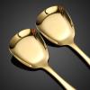 MIUPOO Square Head Spoons, Korean style Square Spoon,Thick Heavy Stainless Steel Soup Table Spoons Dinner Flat Square Spoon,7 Inches/18.5 cm,Set of 4,Gold view 3