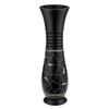 AeraVida Unique Patterned Mosaic Black 14-inch Natural Mango Tree Wooden Vase | Black Vase | Black Decor | Wooden vase | Black Home Decor view 1