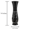 AeraVida Unique Patterned Mosaic Black 14-inch Natural Mango Tree Wooden Vase | Black Vase | Black Decor | Wooden vase | Black Home Decor view 4