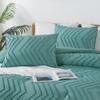 Andency Grayish Teal Comforter Set Queen Size, Boho Soft Warm Tufted Bedding Comforter Sets for Queen Size Bed, 3 Pieces Aesthetic Chevron Farmhouse Cute Bohemian Textured Bed Set view 4