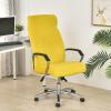 ZRCYXDW Velvet Office Chair Cover, Stretch Desk Chair Cover Soft with Zipper Rotating Chair Slipcover Removable Washable Computer Chair Cover-Yellow-Medium view 2