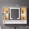 AYHARYLH Bathroom Medicine Cabinet with Lights, Wall-Mounted Wooden Medicine Cabinet with Defogger,Recessed Or Surface Mount, Vanity Mirror Cabinet with Lights & Brightness Adjustment view 2