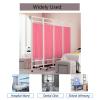 6Ft Folding Privacy Screens Medical Privacy Room Divider with Locking Wheels Easy to Clean for Bedroom, Dining Room, Office, Hospital(Marrom,150X180CM) view 2