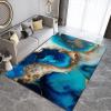 2x4 Runner Rug Emerald Turquoise Marble Rugs for Entryway, Gold-Plated Embossed European Style Washable Kitchen Rugs Soft Non Slip Anti Fatigue for Sink Laundry Indoor Hallways view 3