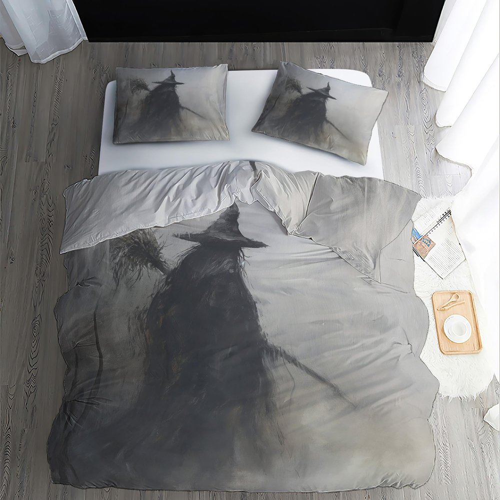 TANCAPRIUM Halloween Bedding King Size, Witchy Duvet Cover Set & Bedroom Decor, Cozy Soft Breathable Microfiber, 2 Pillow Shams, with Zip Closure & Corner Ties, No Comforter