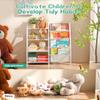 infurnic 4 Tier Kids Bookshelf Toddler Bookshelf and Toy Storage Organizer, Bookcase Nursery Book Shelf for Bedroom, Playroom and Nursery, White view 3