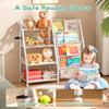 infurnic 4 Tier Kids Bookshelf Toddler Bookshelf and Toy Storage Organizer, Bookcase Nursery Book Shelf for Bedroom, Playroom and Nursery, White view 4