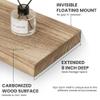 Solid Wood Floating Shelves for Wall 48"W x 8"D x 1.56"H Set of 2, Deep Wall Shelves for Living Room Bedroom Bathroom Kitchen Decor Storage with Invisible Heavy-Duty Metal Bracket, Carbonized Black view 3