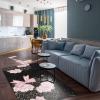 3x4 Rugs for Entryway Pink Rose Flower Low Pile Area Rug, Black Gold Bow Romantic Plant Kids Bedroom Rug Soft for Coffee Shop Living Room Under Table Game Room view 4