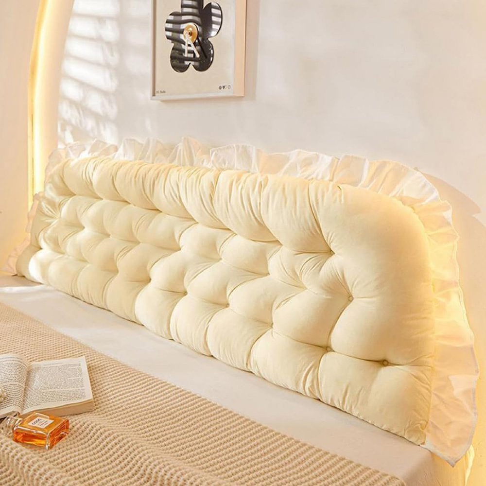Headboard Pillow for Bed,Upholstered Bed Large Bolster Headboard Positioning Support Reading Pillow Cushion,Cushion Headboard with Washable Cover,Filled with Cotton,for Couch Sofa Backrest Long Pillow