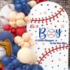 Baseball Theme Baby Shower Backdrop Decorations Gender Reveal Party Decals Baby Boy Sign Balloon Arch Decal Baby Shower Party Stickers is A Little Slugger in On The Way Backdrop Decals view 2
