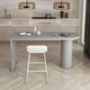 KWOKING Wood Top Double Pedestal Dining Table Bar Table for Island -Without Chairs Solid Wood Island Dining Table Kitchen Bar Table Living Room Wall Partition High Table Grey 47.2"L x 23.6"W x 29.5"H view 3