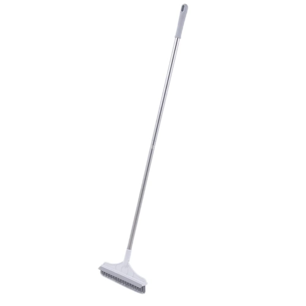 Floor Scrub Brush 2 in 1 Cleaning Brush 120 Rotary Detachable Water Scraper Scrubber Cleaning Brushes for Bathroom Toilet Kitchen, White Home Decor 44.09inch.
