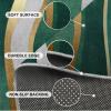 4x6 Modern Fashion Decor Area Rugs, Light Luxury Emerald Green Gray Gold Wavy Stripes Area Rug, Anti-Slip Foldable Low Pile Washable Mat for Living Room Bedroom Entryway Hallway Office Apartment view 4